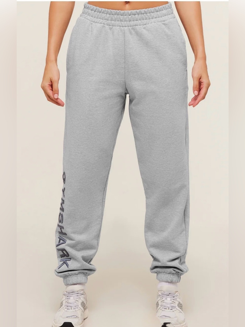 Gymshark Embroidered logo joggers | Light Grey Core Marl | size: M